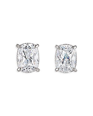 Shop Anabela Chan 18k White Gold Plated Sterling Silver Supernova Simulated Diamond Cushion Wing Stud Earrings