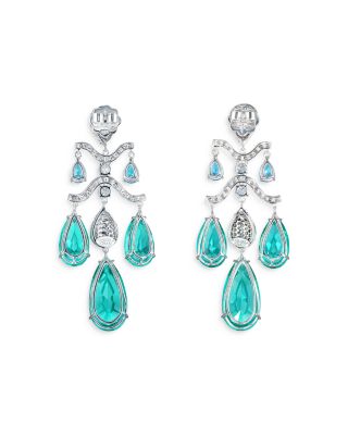 Palms Multi Simulated Stone Chandelier Drop Earrings