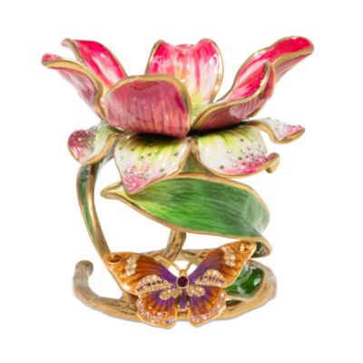 Jay Strongwater - Aimee Floral 7" Pillar Candle Holder