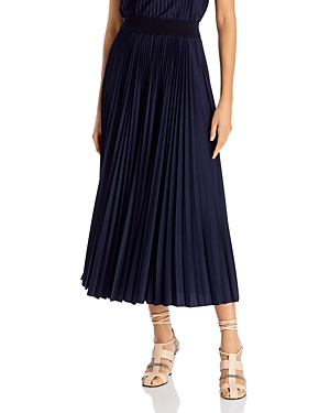 Fabiana Filippi Pleated Midi Skirt In Dark Blue