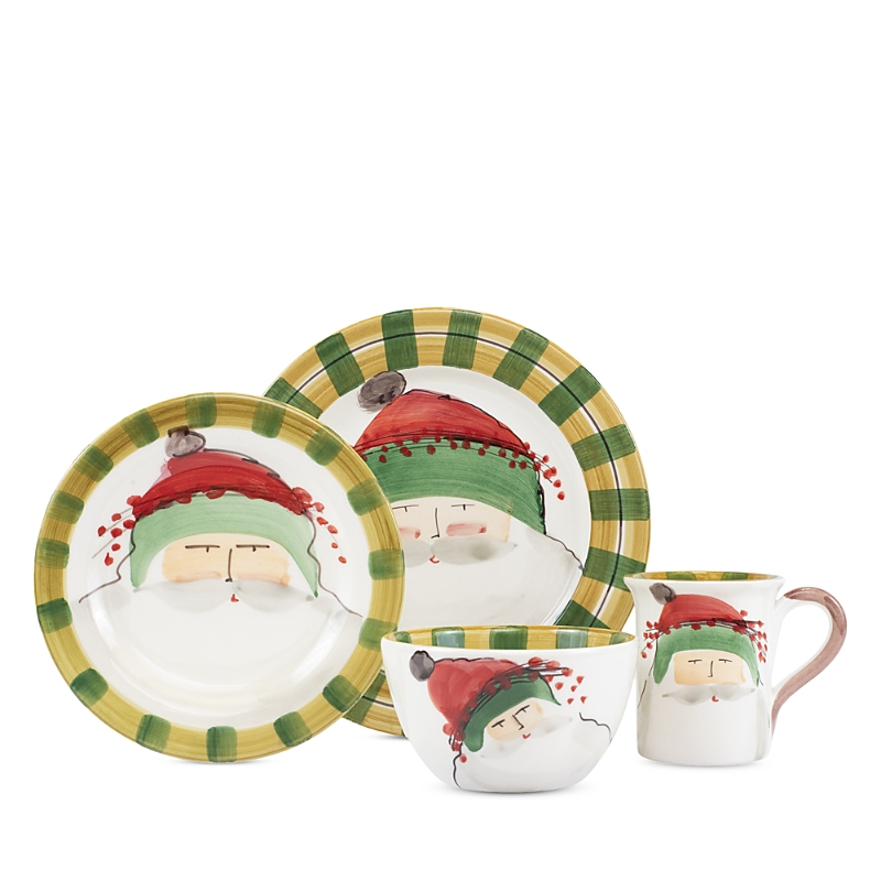 Vietri Old St. Nick Striped Hat 4 Piece Place Setting In Multi