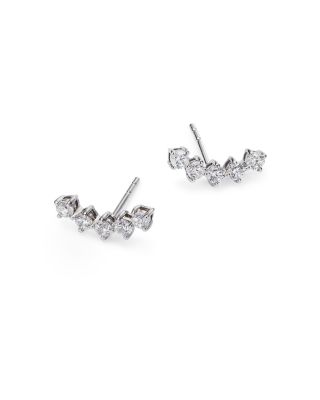 Diamond Ear Climbers in 14K White Gold, 0.50 tcw 