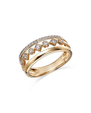 Bloomingdale's Diamond Triple Row Ring in 14K Yellow Gold, 0.25 ct. t.w. - 100% Exclusive