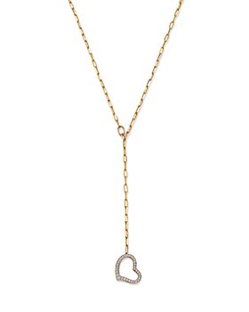 Bloomingdale's - Diamond Heart Lariat Necklace in 14K Yellow Gold, 0.16 ct. t.w. - 100% Exclusive