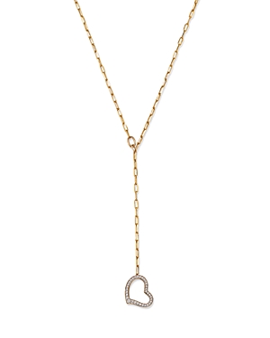 Bloomingdale's Diamond Heart Lariat Necklace in 14K Yellow Gold, 0.16 ct. t.w. - 100% Exclusive