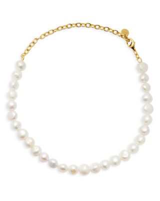 Cult Gaia - Melody Cultured Freshwater Baroque Pearl Choker Necklace in Gold Tone, 16-1/4"-19"