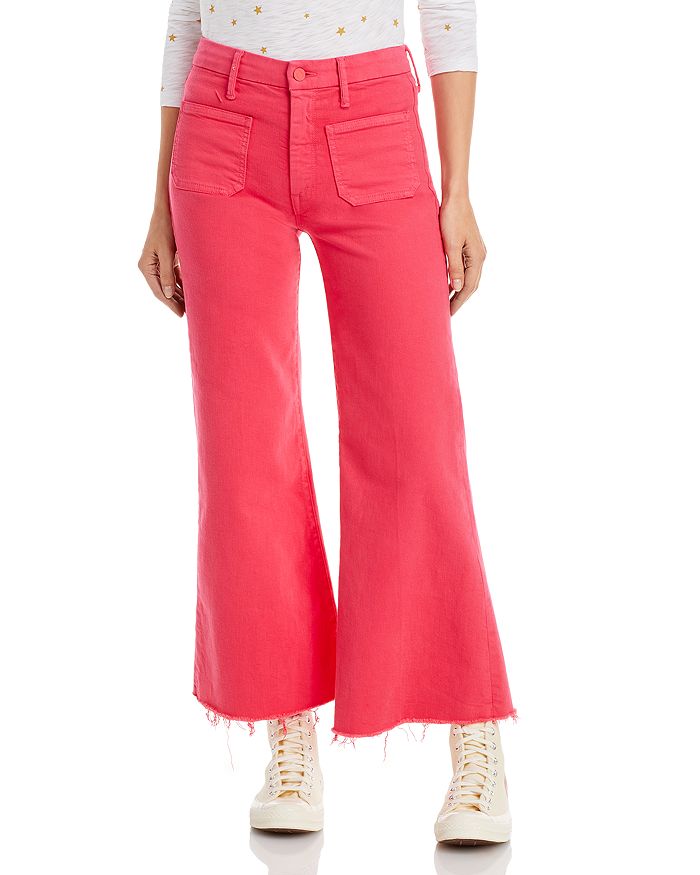 MOTHER Patch Pocket Roller High Rise Ankle Wide Leg Jeans in Geranium ...