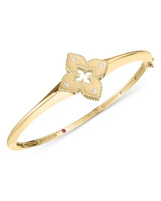 Roberto Coin - 18K Yellow Gold Venetian Princess Diamond Flower Bangle Bracelet