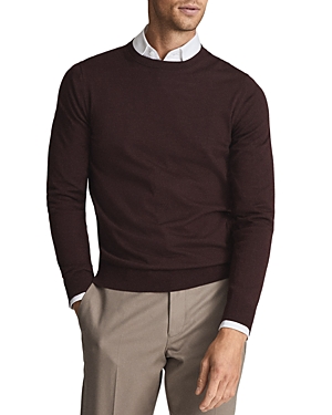 Reiss Wessex Wool Crewneck Sweater In Bordeaux