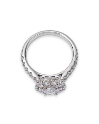 Diamond Halo Ring in 14K White Gold, 1.60 tcw  