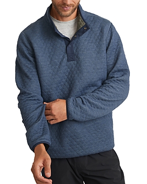 Marine Layer Reversible Stand Collar Pullover In Navy
