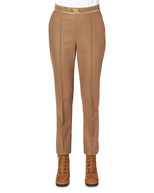 Moncler Wool Slim-fit Trousers In Camel