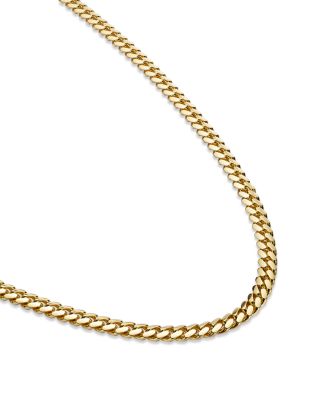 Men&#39;s Miami Cuban Link Chain Necklace in 14K Yellow Gold, 22&amp;quot; 