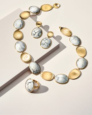 18K Yellow Gold Lunaria Howlite Petal Necklace, 17.75&amp;quot; - 150th Anniversary Exclusive