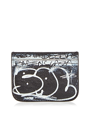 Balenciaga Le Cagole Graffiti Leather Card Holder