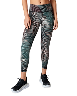 Shop Sweaty Betty Power High Rise 7/8 Workout Leggings In Black Geo Shadow Print