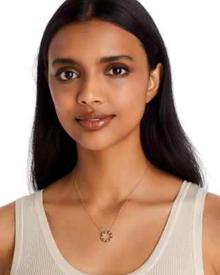 Diamond Circle Pendant Necklace in 14K Yellow Gold, 0.25 tcw 