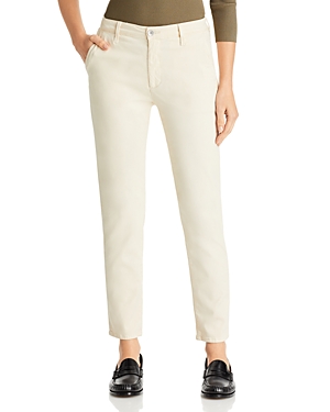 Ag Caden Tailored Twill Trousers in White Cream
