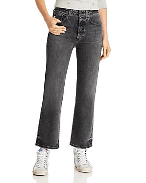 AG KINSLEY HIGH RISE STRAIGHT LEG CROPPED FLARE HEM JEANS IN 10 YEARS BOUNDARY