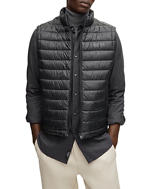 Hugo Boss Calano Quilted Puffer Vest In Black