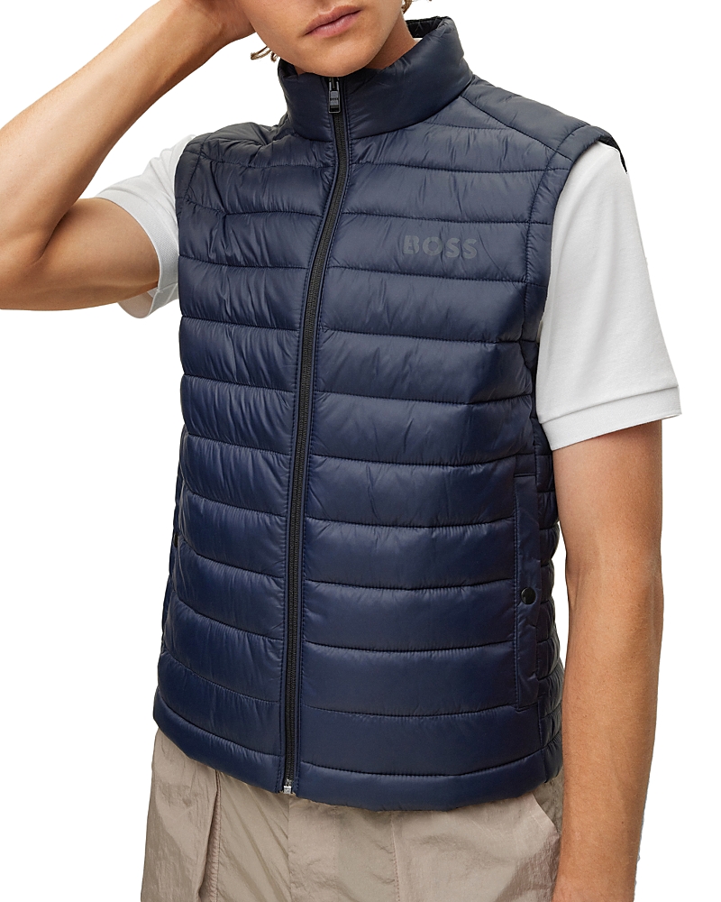 Hugo Boss Foldable Padded Vest In Dark Blue
