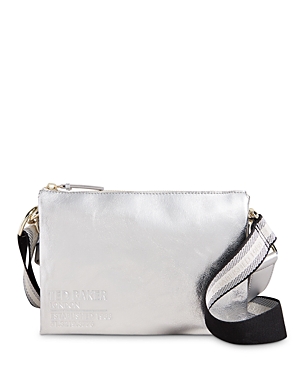 Ted Baker Darceyy Leather Crossbody Bag In Silver