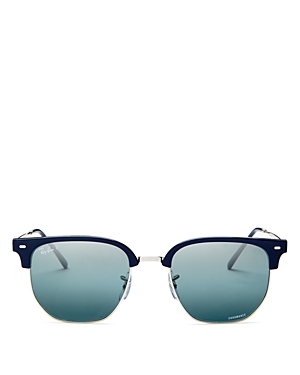 Ray Ban Ray-ban Polarized Square Sunglasses, 53mm In Black/blue Polarized Mirror