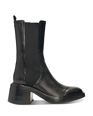 Shop Maje Women's Frizzante Square Toe Stretch Boots In Black