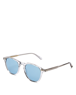 Garrett Leight Round Sunglasses, 46mm In Clear/blue Solid