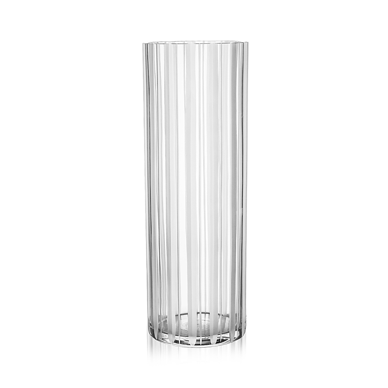Orrefors Cut In Number Stripes Vase, Large In Clear