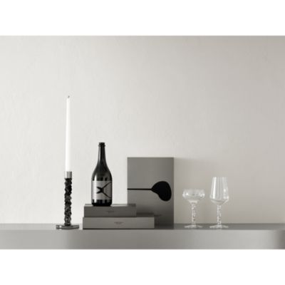 Carat Medium Graphite Candlesticks, Set of 2