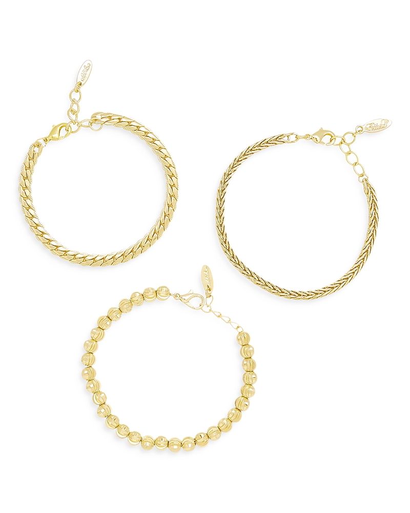 Ettika Classical 18k Gold Plated Trio Bracelet Set In Gold