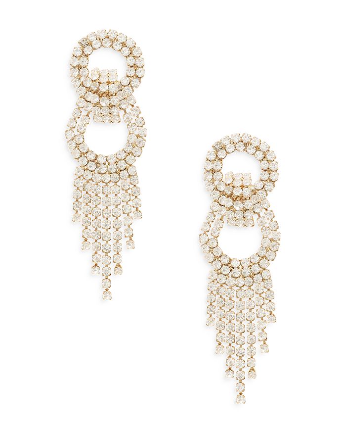 Ettika Gatsby Fringe Drop Statement Earrings in 18K Gold Plate ...