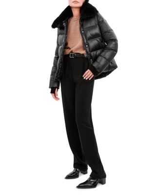 Vera Shearling Trim Down Coat 