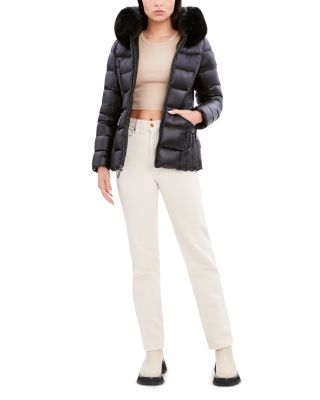 Nikki Shearling Trim Puffer Coat