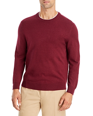Theory Hilles Crewneck Cashmere Sweater In Wine