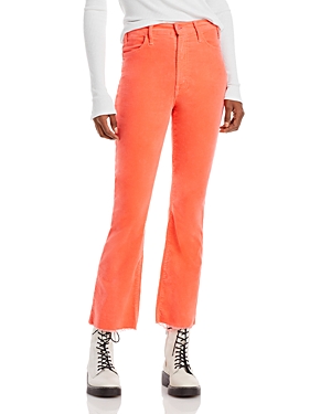 Mother The Hustler Ankle Fray Jeans In Coral
