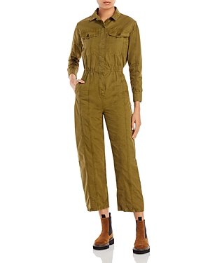 FRAME CINCHED TWILL JUMPSUIT