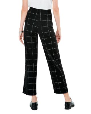 navy plaid pants womens