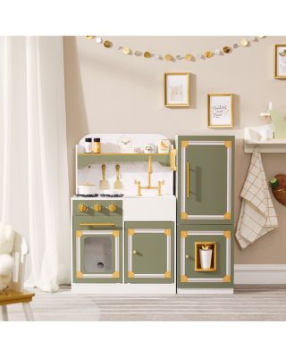 Kids Versailles Deluxe Classic Play Kitchen Olive Green - Ages 3-7
