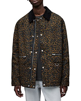ALLSAINTS - Vanian Leopard Print to Solid Black Relaxed Fit Reversible Jacket