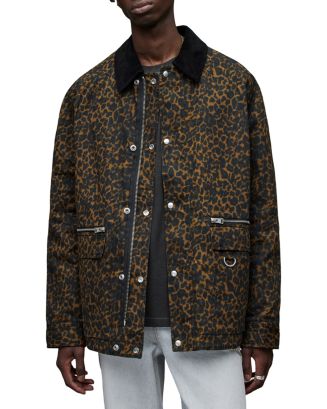 ALLSAINTS Vanian Leopard Print to Solid Black Relaxed Fit