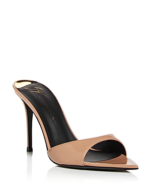 Giuseppe Zanotti Women's Intriigo Croc Embossed High Heel Slide Sandals In Cammeo