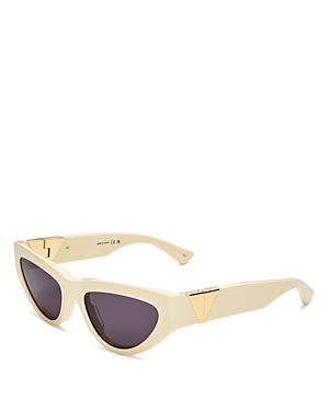 Bottega Veneta Inverted Triangle Acetate Cat-eye Sunglasses In Yellow/gray