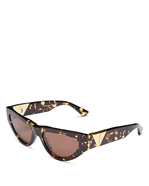 Bottega Veneta Women's Triangle Acetate 55mm Cat-eye Sunglasses In Havana/brown