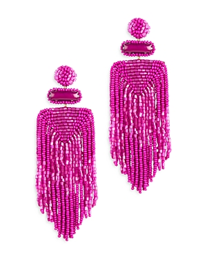 Deepa By Deepa Gurnani Jody Hand Embroidered Beaded Chandelier Earrings In Purple