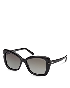 Shop Tom Ford Maeve Butterfly Sunglasses, 55mm In Black/gray Gradient
