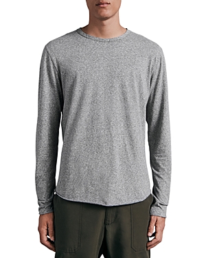 Rag & Bone Gray Garment Dyed Long Sleeve T-shirt In Ivory