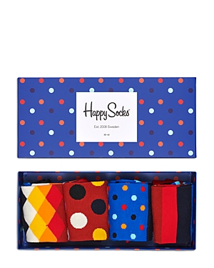 Happy Socks Dot Cotton Blend Crew Socks Gift Box, Pack of 4