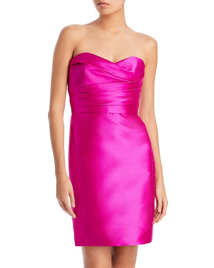 Amsale Pleated Strapless Bodycon Dress Bloomingdale's